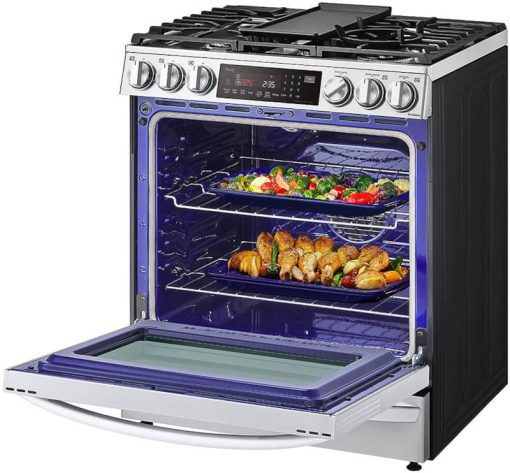 LG 6.3 Cu. Ft. PrintProof Stainless Steel Smart Wi-Fi Enabled ProBake Convection InstaView Gas Slide-In Range With Air Fry - Image 4