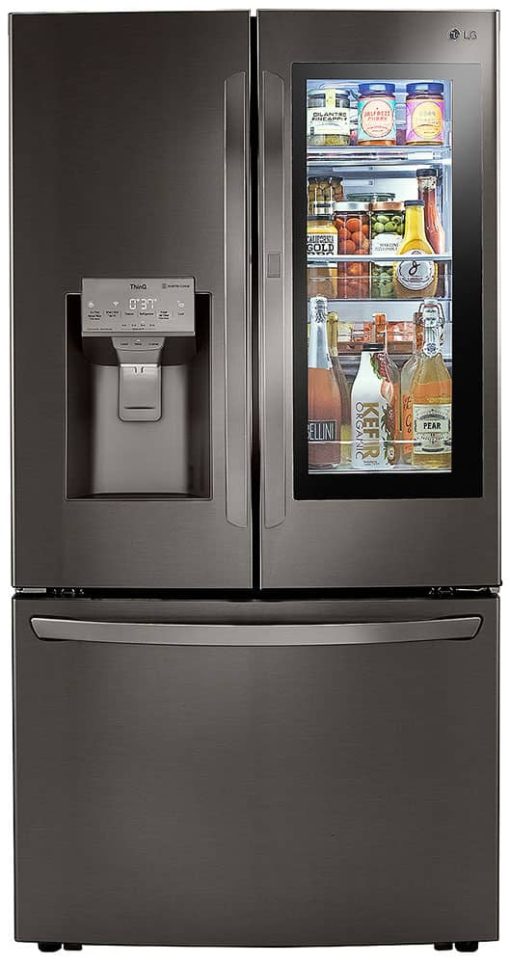 LG ADA 24 Cu. Ft. PrintProof Black Stainless Steel Smart Wi-Fi Enabled InstaView Door-In-Door Counter-Depth Refrigerator With Craft Ice