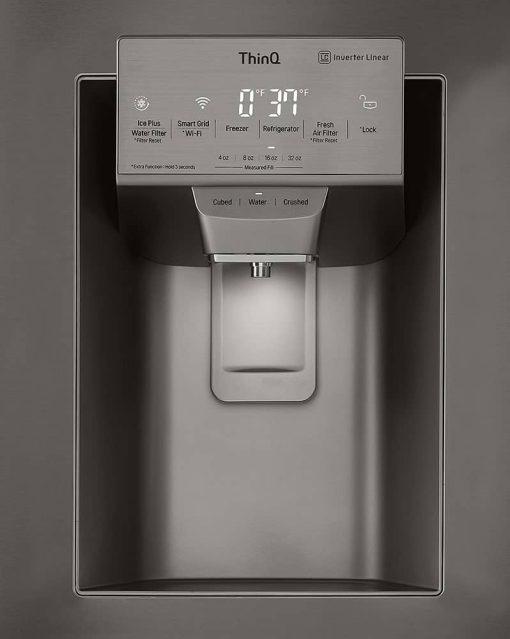 LG ADA 24 Cu. Ft. PrintProof Black Stainless Steel Smart Wi-Fi Enabled InstaView Door-In-Door Counter-Depth Refrigerator With Craft Ice - Image 7