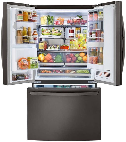 LG ADA 24 Cu. Ft. PrintProof Black Stainless Steel Smart Wi-Fi Enabled InstaView Door-In-Door Counter-Depth Refrigerator With Craft Ice - Image 2