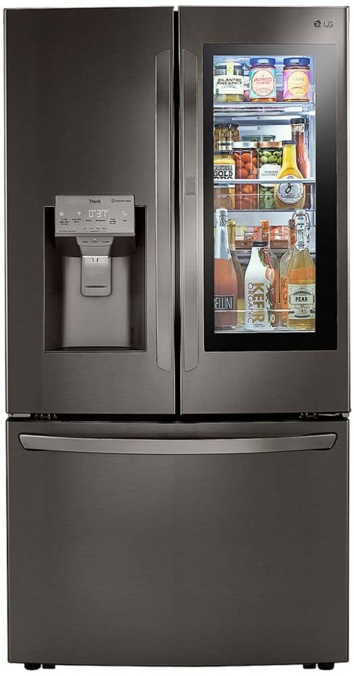 LG ADA 30 Cu. Ft. PrintProof Black Stainless Steel Smart Wi-Fi Enabled InstaView Door-In-Door Refrigerator With Craft Ice Maker