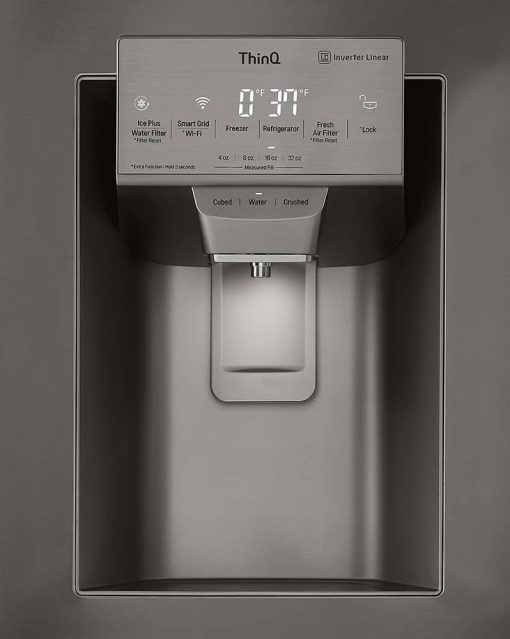 LG ADA 30 Cu. Ft. PrintProof Black Stainless Steel Smart Wi-Fi Enabled InstaView Door-In-Door Refrigerator With Craft Ice Maker - Image 7