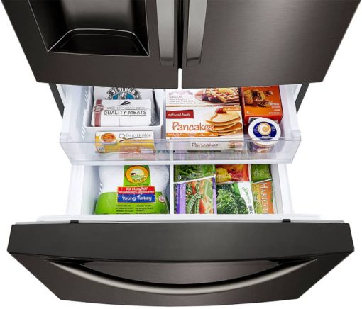 LG 25 Cu. Ft. PrintProof Black Stainless Steel Smart Wi-Fi Enabled French Door Refrigerator - Image 3