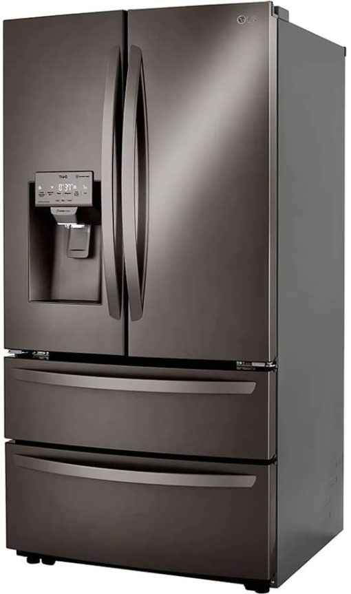 LG 28 Cu. Ft. PrintProof Black Stainless Steel Smart Double Freezer French Door Refrigerator With Craft Ice - Image 3