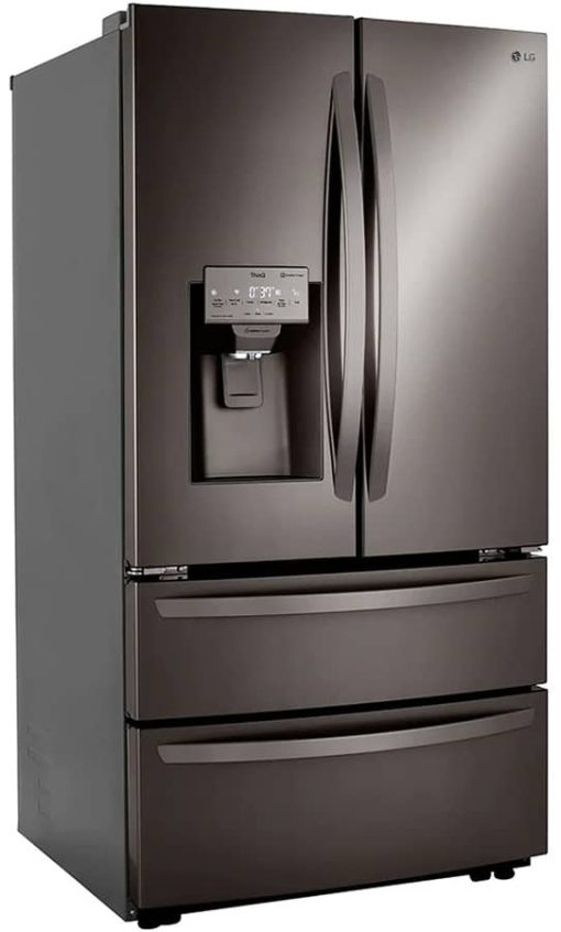 LG 28 Cu. Ft. PrintProof Black Stainless Steel Smart Double Freezer French Door Refrigerator With Craft Ice - Image 4