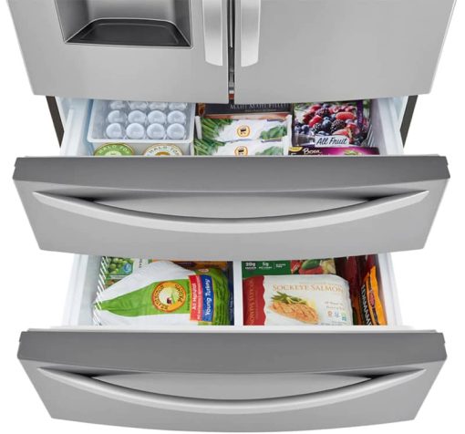 LG 28 Cu. Ft. PrintProof Stainless Steel Smart Double Freezer French Door Refrigerator With Craft Ice - Image 8