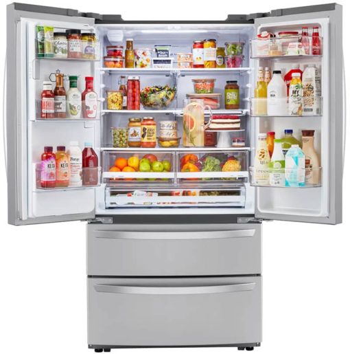 LG 28 Cu. Ft. PrintProof Stainless Steel Smart Double Freezer French Door Refrigerator With Craft Ice - Image 3