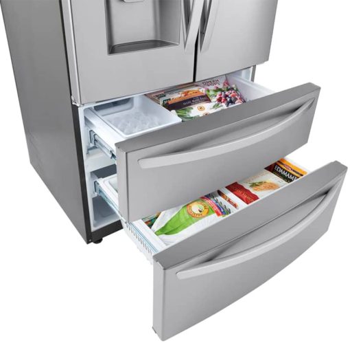 LG 28 Cu. Ft. PrintProof Stainless Steel Smart Double Freezer French Door Refrigerator With Craft Ice - Image 7