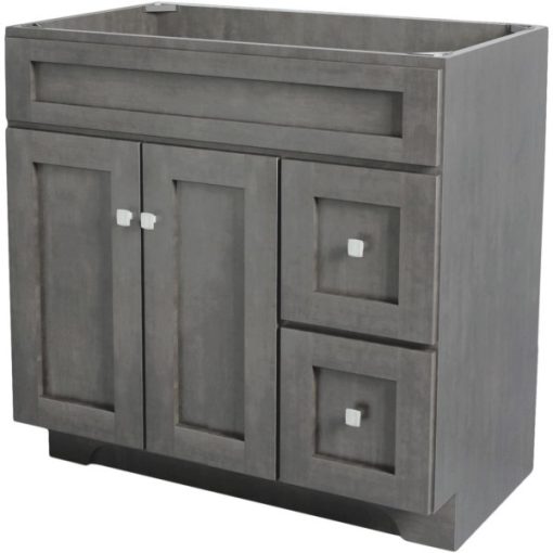 CraftMark St. Paul Designer Gray Stained 36 In. W x 34 In. H x 21 In. D Vanity Base, 2 Door/2 Drawer