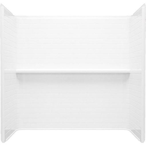 Sterling Traverse 4-Piece 60 In. x 30 In. Tub Wall Kit in White (Subway Tile Pattern)
