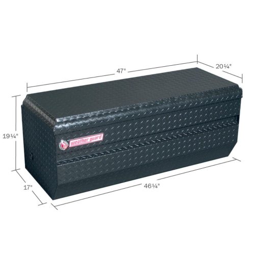 47-in x 20.25-in x 19.25-in Black Aluminum Universal Truck Tool Box - Image 2