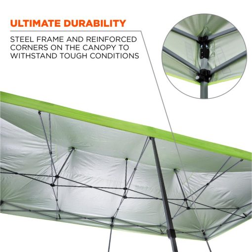 Ergodyne Shax 6015 Single Lime Heavy Duty Pop Up Tent 10' x 20' - Image 3