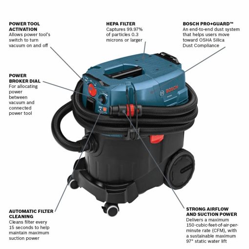 9-Gallon Dust Extractor with Auto Filter Clean and HEPA Filter - Image 3