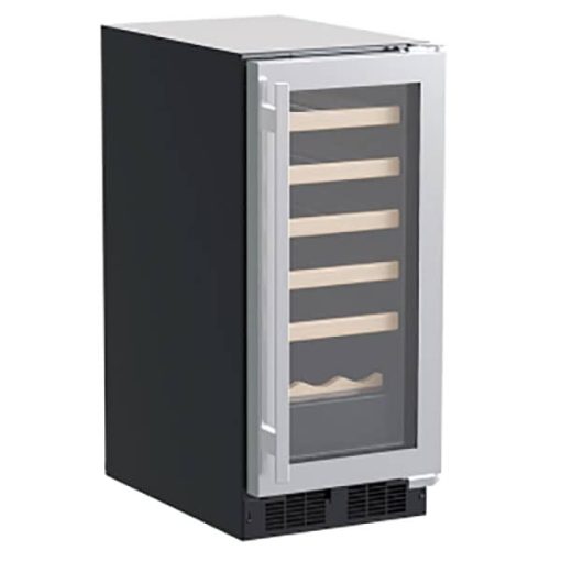 Marvel 15" Stainless Frame Built-In Single Zone Wine Refrigerator With Wine Cradle