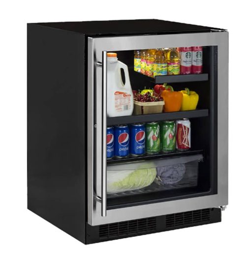 Marvel ADA 24" Stainless Frame Built-In Beverage Center With Convertible Shelf & Maxstore Bin