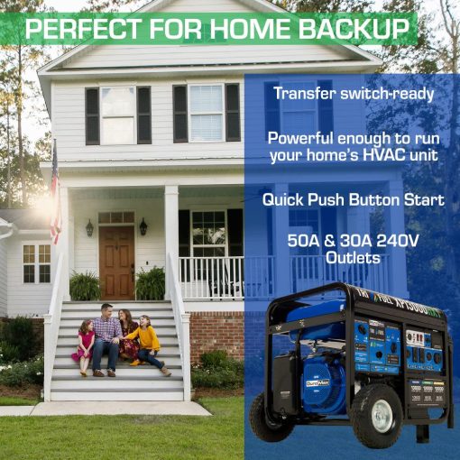DuroMax Generator with CO Alert 13000Watt 500cc Tri Fuel Gas Propane Natural Gas Portable - Image 10