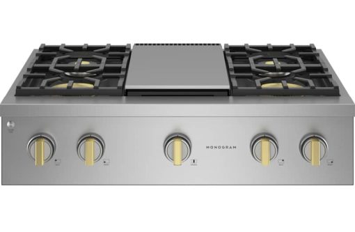 Monogram ADA 36" Stainless Steel Professional Gas Rangetop With 4 Burners And Griddle - Image 3