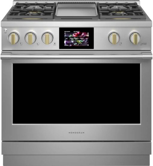 Monogram ADA 36" Stainless Steel Dual-Fuel Professional Range With 4 Burners & Griddle - Image 5