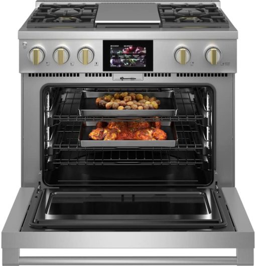 Monogram ADA 36" Stainless Steel Dual-Fuel Professional Range With 4 Burners & Griddle - Image 3