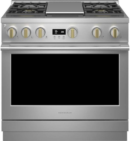 Monogram ADA 36" Stainless Steel Natural Gas Professional Range With 4 Burners And Griddle