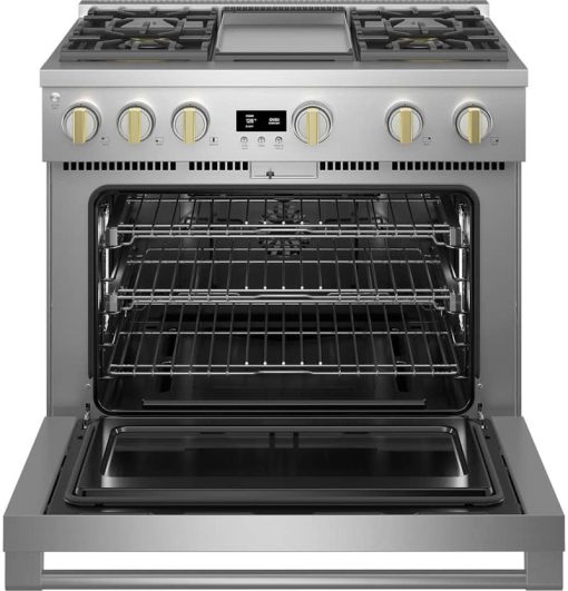 Monogram ADA 36" Stainless Steel Natural Gas Professional Range With 4 Burners And Griddle - Image 3