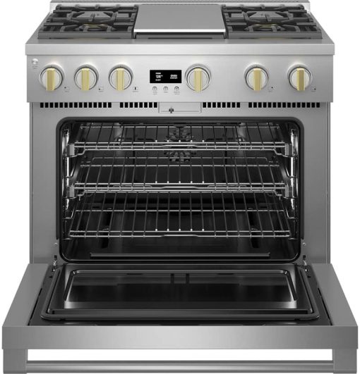 Monogram ADA 36" Stainless Steel Natural Gas Professional Range With 4 Burners And Griddle - Image 2
