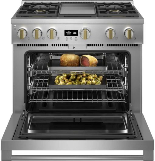 Monogram ADA 36" Stainless Steel Natural Gas Professional Range With 4 Burners And Griddle - Image 5