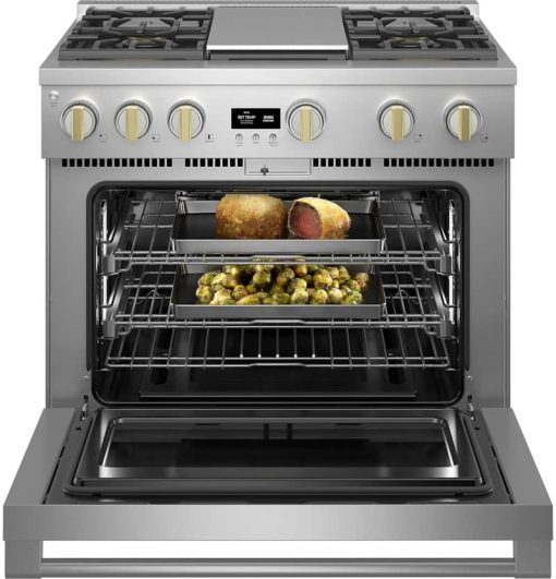 Monogram ADA 36" Stainless Steel Natural Gas Professional Range With 4 Burners And Griddle - Image 4