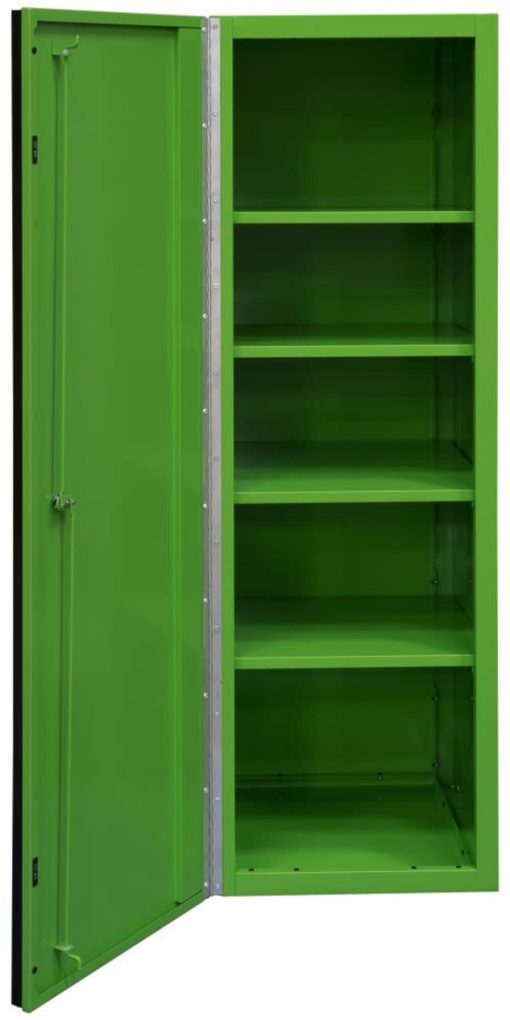 DX Series 19" x 21" Deep Side Locker with 4 Shelves Green with Black Handle - Image 2