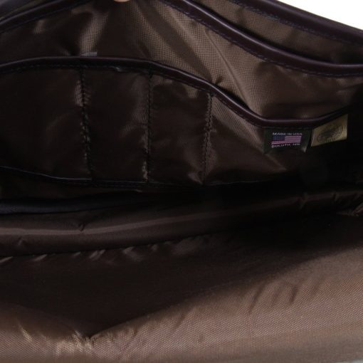 12 Liter Capacity Brown Pebbled Leather Book Bag - Image 2