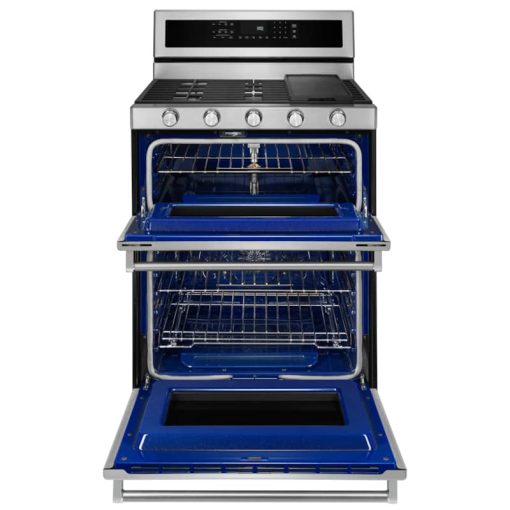 KitchenAid 30" Stainless Steel Gas Double Oven Convection Range - Image 2