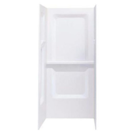 Mustee Durawall Model 732 3-Piece 32 In. W x 32 In. D Shower Wall Set in White