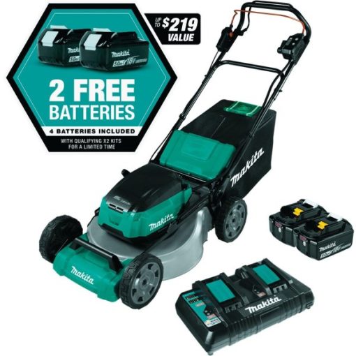 Makita 36V (18V X2) LXT Brushless 21 In. Self-Propelled Commercial Lawn Mower Kit with 4 Batteries (5.0Ah)