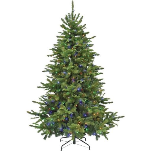 Canyon Road 7.5 Ft. Pine 550-Bulb Multi LED Hinged Prelit Artificial Christmas Tree