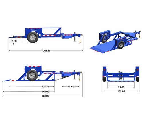Air-tow 12' Drop Deck Flatbed Trailer 75" Deck Width - 5,500# Capacity - Image 8
