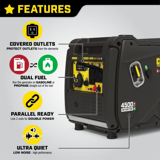 Champion Inverter Generator Portable Dual Fuel with Quiet Technology 4500 Watt - Image 5