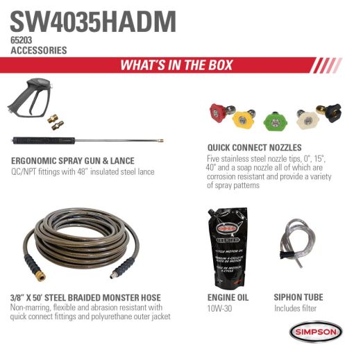 Simpson Super Pro Roll Cage Cold Water Professional Gas Pressure Washer 4000 PSI - Image 10