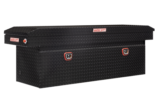 Weather Guard Saddle Truck Tool Box Aluminum Full Deep Gloss Black