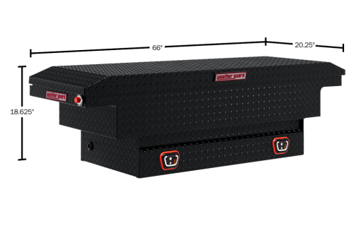 Weather Guard Saddle Truck Tool Box Aluminum Compact Low Profile Black - Image 5