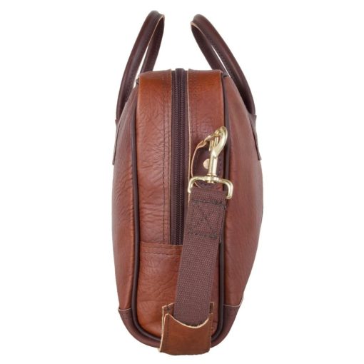 21 Liter Capacity Brown Builder's Large Bison Leather Briefcase - Image 4