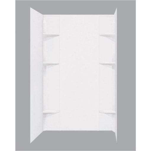 Mustee Durawall Model 260 5-Piece 60 In. W x 40 In. D Shower Wall Set in White
