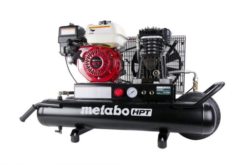 5.5 HP Gas Powered, 8 Gallon Wheelbarrow Air Compressor w/ Control Panel, Oil-lube