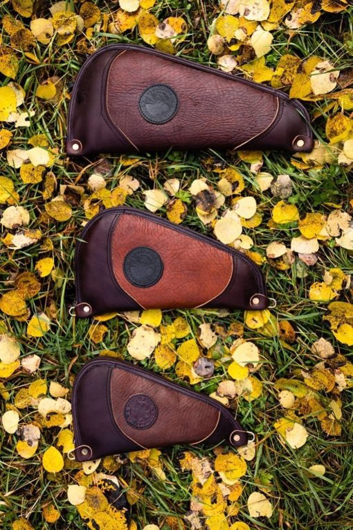 Brown Trim Large Bison Leather Pistol Rug - Image 2