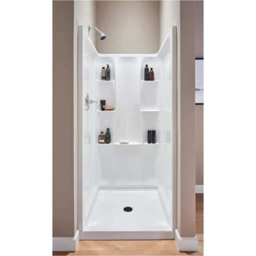 Delta Classic 400 3-Piece 36 In. L x 36 In. D Shower Wall Set in White