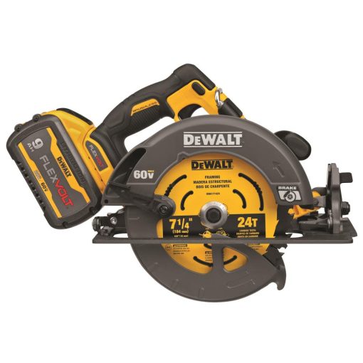 FLEXVOLT 60V MAX 7-1/4" Brushless Circular Saw with Brake and 20V MAX* Lithium Ion 4 1/2” Cut-Off Tool Kit Bundle - Image 2
