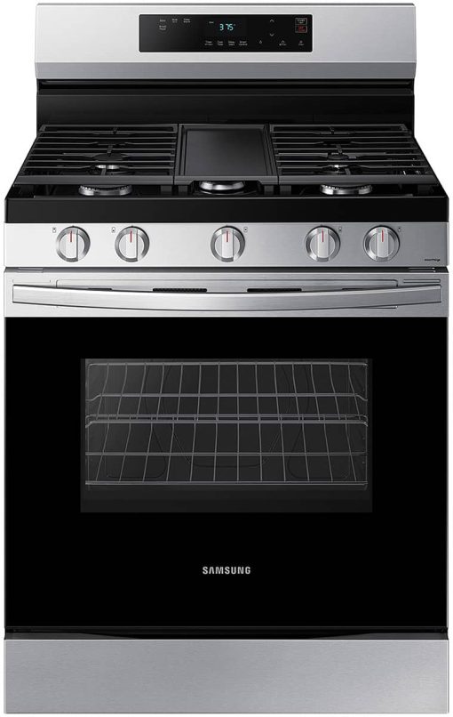 Samsung 6 Cu. Ft. Stainless Steel Smart Freestanding Gas Range With Integrated Griddle