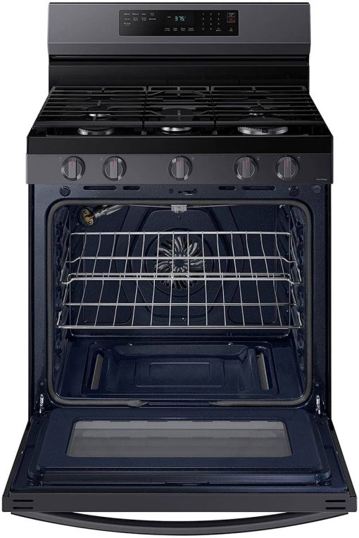 Samsung 6 Cu. Ft. Fingerprint Resistant Black Stainless Steel Smart Freestanding Gas Range With No-Preheat Air Fry & Convection - Image 2