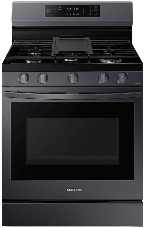 Samsung 6 Cu. Ft. Fingerprint Resistant Black Stainless Steel Smart Freestanding Gas Range With No-Preheat Air Fry And Convection+