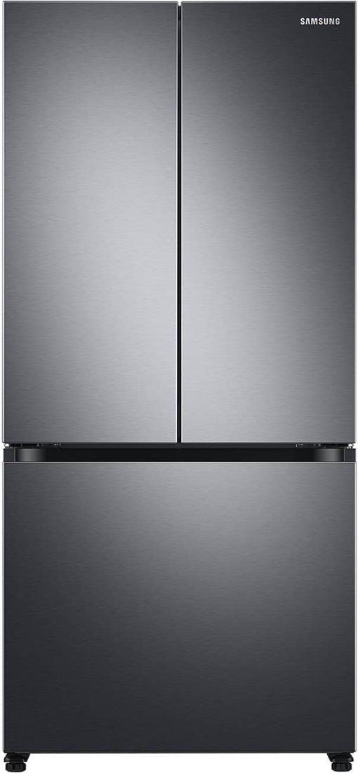 Samsung 18 Cu. Ft. Fingerprint Resistant Black Stainless Steel Smart Counter Depth 3-Door French Door Refrigerator