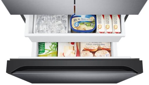 Samsung 18 Cu. Ft. Fingerprint Resistant Black Stainless Steel Smart Counter Depth 3-Door French Door Refrigerator - Image 6